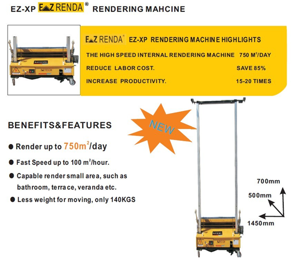 EZ RENDA Advanced Auto Mortar Wall Rendering Machine for Construction Plaster 4mm - 30mm Thickness