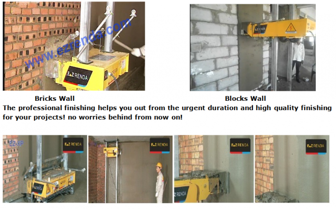 Ez Renda Yellow Automatic Rendering Machine for Construction Wall with 1200mm Plastering Trowel