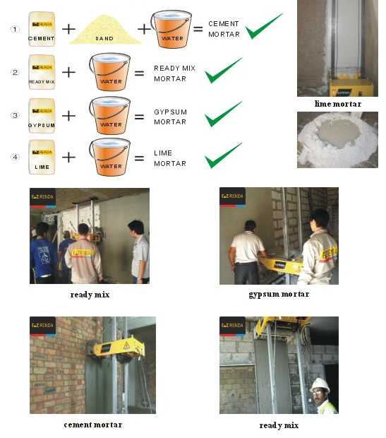 Exterior Concrete Wall Coating Plaster Machine 4mm - 30mm Thick