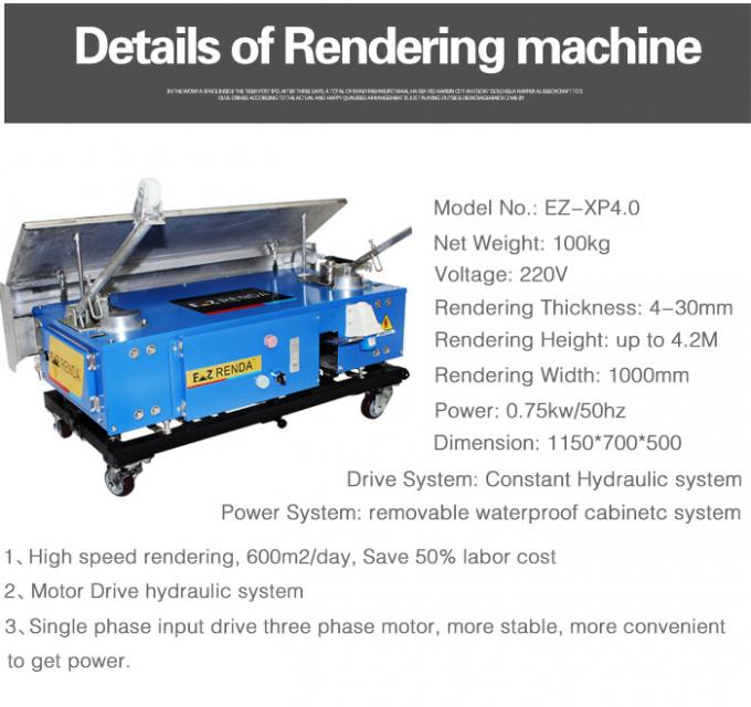 Cement Rendering Machine Spray Render Machine Single Phase 220V